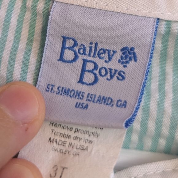 Bailey Boys Green Button Down Shirt Boys 3T Easter Preppy - Picture 4 of 4